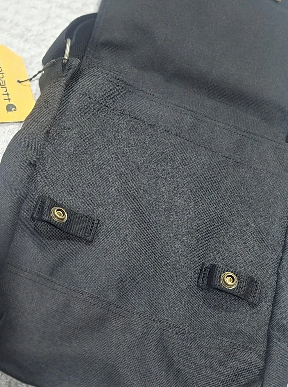 Carhartt Black Canvas Messenger Crossbody with Logo Patch